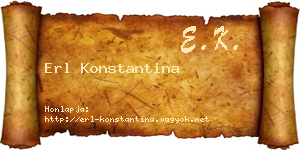 Erl Konstantina névjegykártya